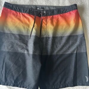 Hurley Red and Black Board Shorts Swim